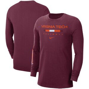 Men's Nike Maroon Virginia Tech Hokies Word Long Sleeve T-Shirt Small